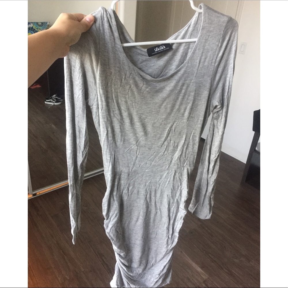TEMPORARY NFS NWOT Gray Midi Dress Lulu's. Long